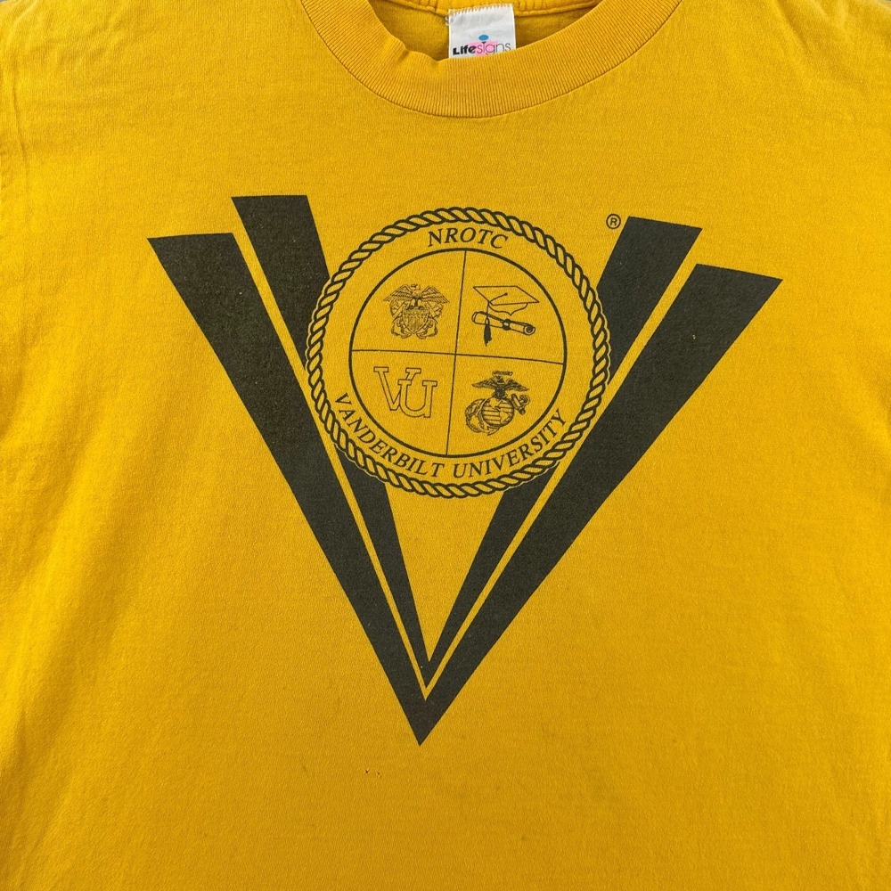 Vintage Vanderbilt University Shirt Mens Large Yellow Single Stitch 90s USA - Picture 2 of 16